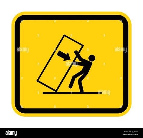 Body Crush Tip Over Hazard Symbol Sign Isolate On White Background