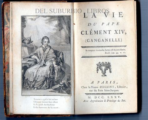 La Vie Du Pape ClÉment Xiv Ganganelli By Caraccioli Louis Antoine