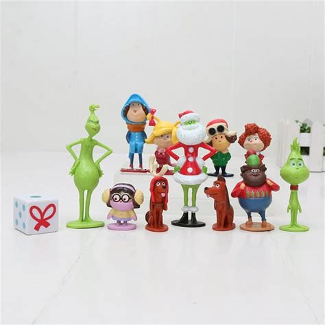 12pcsset The Grinch Who Stole Christmas Playset Action Figure Doll Toy