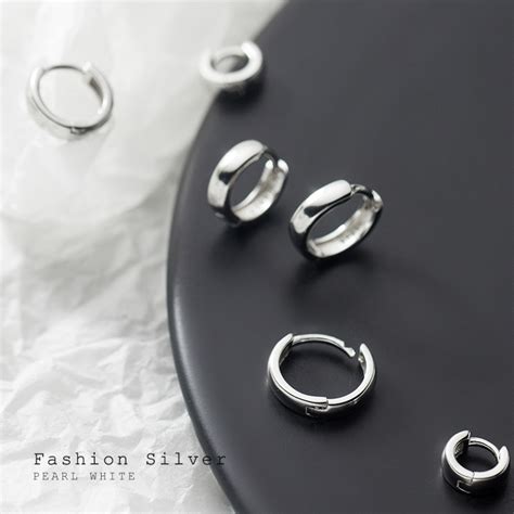 TrustDavis Man Women S 925 Sterling Silver Hoop Earrings Cut Taobao