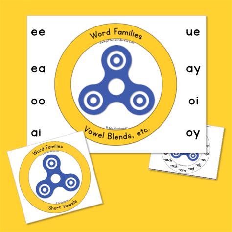 A Fidget Spinner Activity Word Families • Teacha