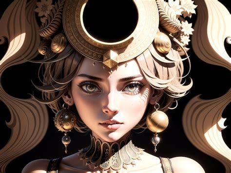 Premium Ai Image D Rendering Of A Beautiful Woman With A Golden Crown