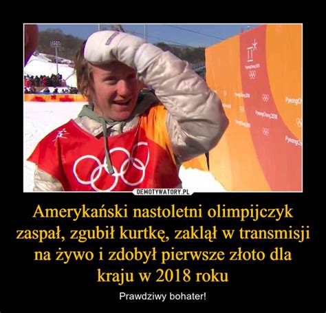 Ameryka Ski Nastoletni Olimpijczyk Zaspa Zgubi Kurtk Zakl W