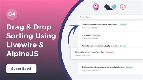 Drag And Drop Sorting With Livewire Alpine Js Super Easy Part