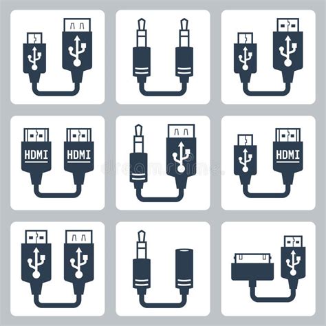 Conectores Video Digitales De Hdmi Ilustración del Vector Ilustración