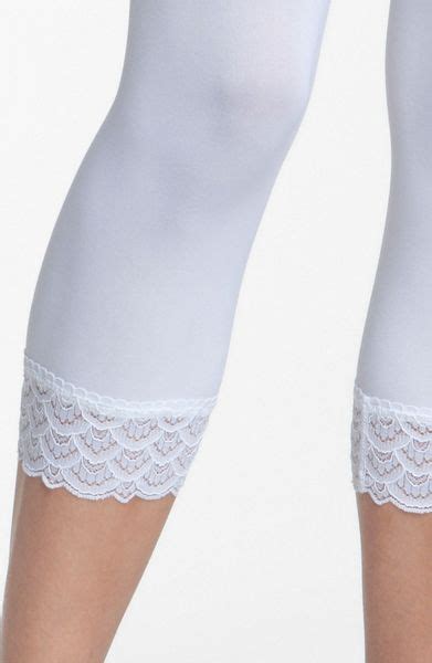 Wolford Peacock Lace Capri Leggings In White Lyst