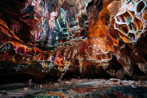 Cueva Con Formaciones Intrincadas Y Coloridas Que Se Asemejan A Obras