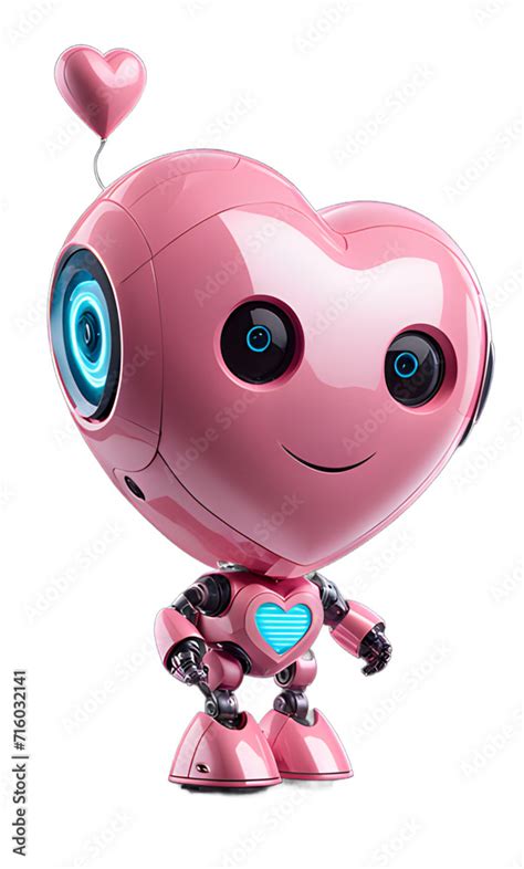 Cute Cartoon Smiling Robot With An Antenna On A Transparent Background
