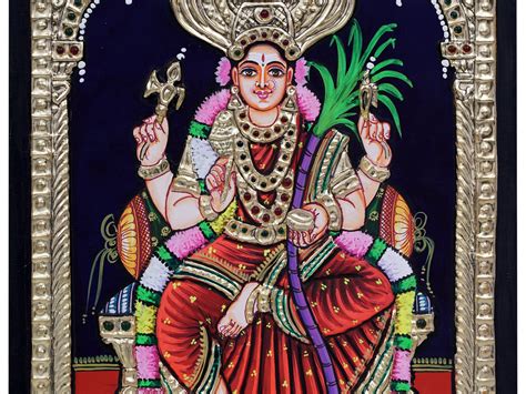 Hindu Goddess Mariamman With Protecting Sheshnag Traditional Colour