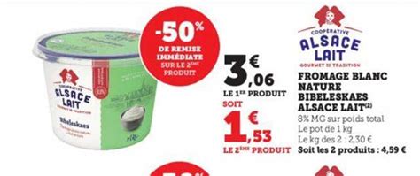 Promo Fromage Blanc Nature Bibeleskaes Alsace Lait Chez Super U