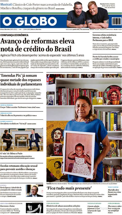 Capa O Globo Domingo De Maio De