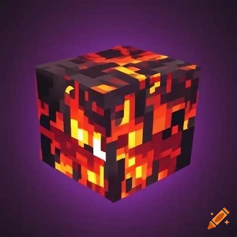 Logotipo De E Sports Factions Smp Con Textura De Lava Morada Y Un Cubo De Minecraft On Craiyon