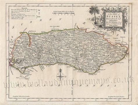 Sussex Maps Archives Welland Antique Maps