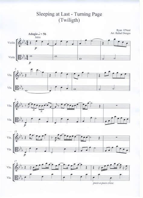 Turning Page Sheet Music Sleeping At Last Instrumental Duet