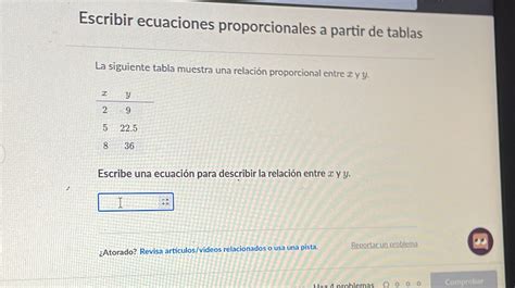 Solved Escribir Ecuaciones Proporcionales A Partir De Tablas La