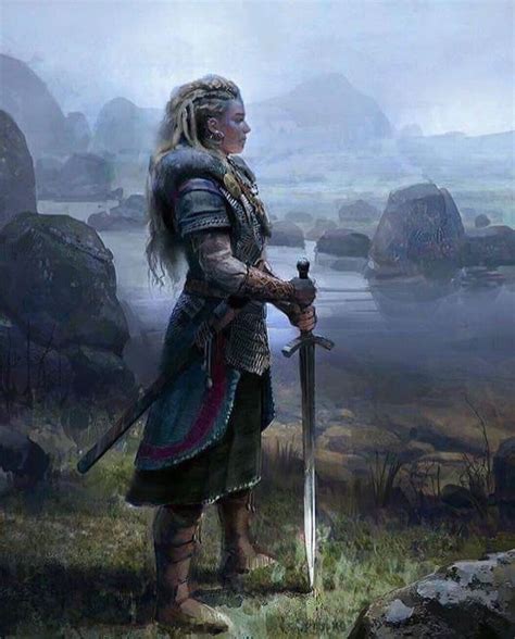 A Shield Maiden Old Nors Warrior Woman Fantasy Warrior Vikings