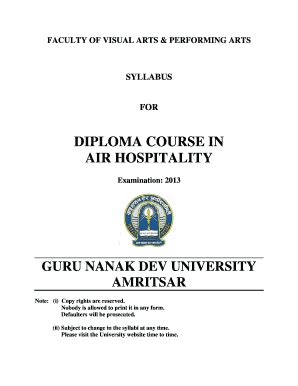 Fillable Online Gndu Ac Diploma In Library Science Guru Nanak Dev