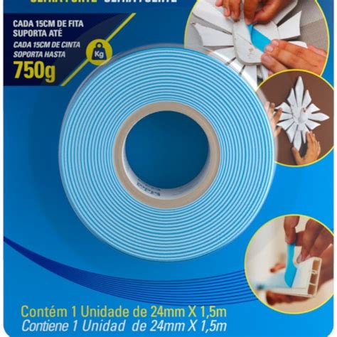 Fita Dupla Face Espuma 24 Mm X 1 5 M Fixa Tudo 7898472262759 TekBond