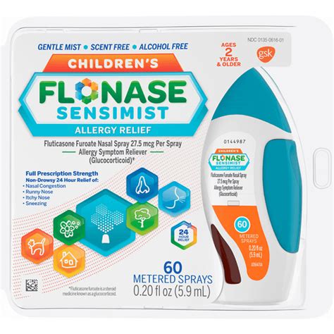 Flonase Sensimist Allergy Relief Spray 24 Hour Non Drowsy Childrens