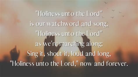 Holiness Unto The Lord Called Unto Holiness With Lyrics YouTube