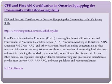 Ppt Cpr And First Aid Certification In Ontario Equipping The