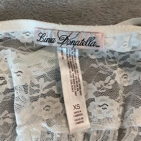 Linea Donatella White Lingerie With Blue Ribbon Depop