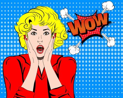 Wow Wow Face Wow Expression Surprised Woman With Open Mouth Vector