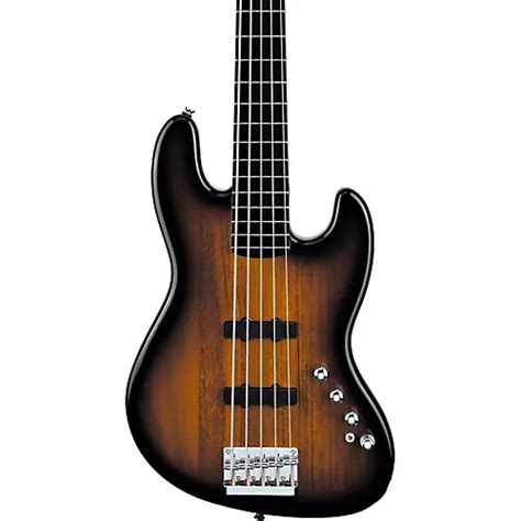 Squier Deluxe Jazz Bass Active V 5 String Electric Bass Guitar 3 Color Sunburst Musicians Friend