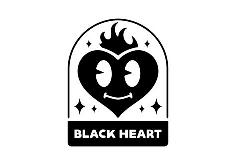 Black and white color of heart tattoo 16144537 Vector Art at Vecteezy