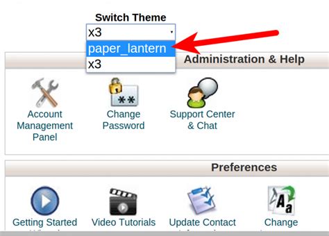 How To Switch Your Cpanel Theme To Paper Lantern Inmotion Hosting