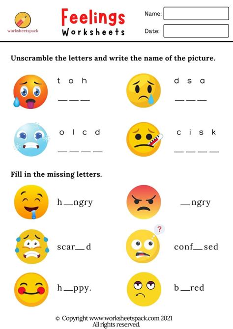 Feelings worksheets PDF - worksheetspack | English lessons for kids ...