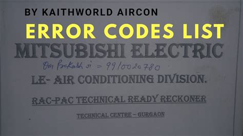 Mitsubishi Electric Error Code List