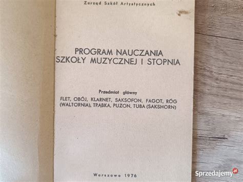 Program nauczania szkoły muzycznej I stopnia Warszawa 1976 Rzeszów