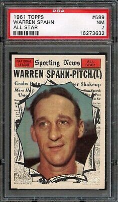 Bb Topps Warren Spahn All Star Psa Nm Ebay