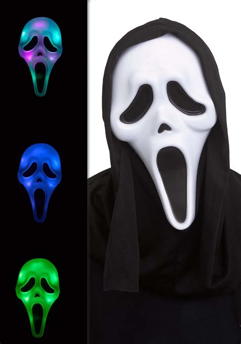 Color Changing Ghost Face Adult Costume Mask | Ghost Face Accessories