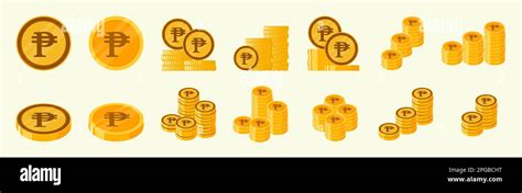 Philippine Peso Coin Icon Set Stock Vector Image And Art Alamy