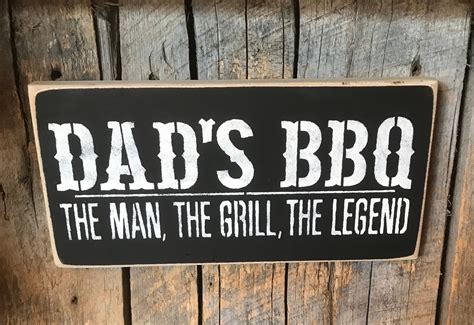 Dad's BBQ Sign Dad Gift BBQ Sign Home wall Decor | Etsy