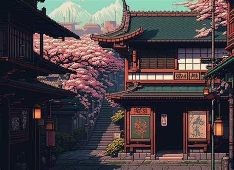 Japan Pixel Art 09 Poster By KyzArt Displate In 2023 Pixel Art