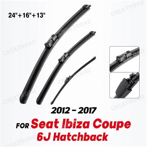 Wiper LHD Front Rear Wiper Blades Set For Seat Ibiza Coupe 6J Hatchback