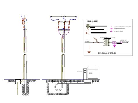 Poste Con Transformador Electrico En AutoCAD CAD 212 35 KB Bibliocad