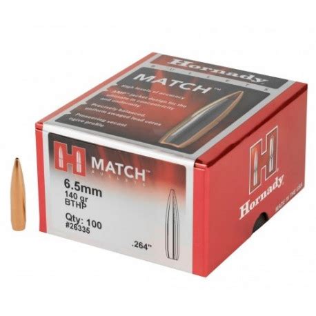 Palle Hornady Match Calibro 6 5 Mm Peso 140 Grani BTHP Armeria Metelli