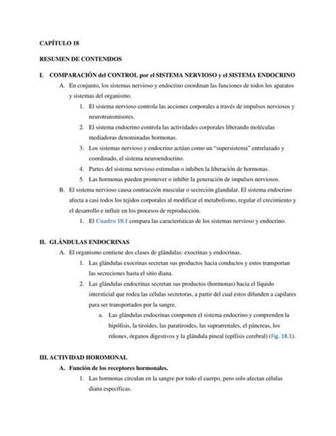 Resumen De Gl Ndulas Endocrinas Laura Mar A Udocz