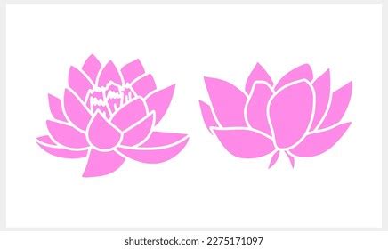 Lotus Flower Doodle Icon Stencil Vector Stock Vector (Royalty Free) 2275171097 | Shutterstock