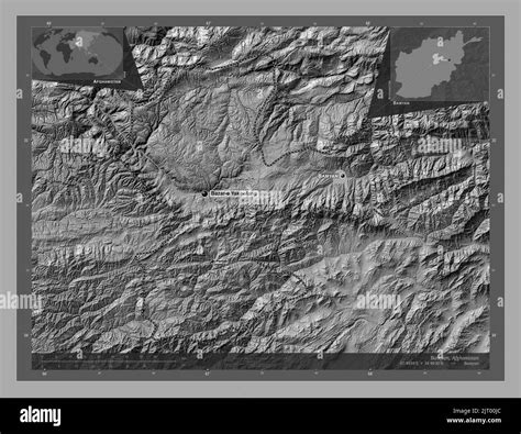 Bamyan Province Of Afghanistan Bilevel Elevation Map With Lakes And