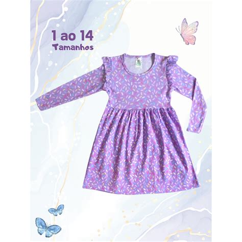 Vestido Meia Estação Infantil - Vestido Infantil Princesa MEIA ESTAÇÃO 1 ao 14 Manga Longa Inverno ...