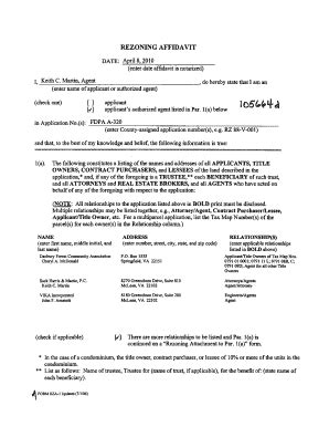 Fillable Online Ldsnet Fairfaxcounty REZONING AFFIDAVIT DATE April 8