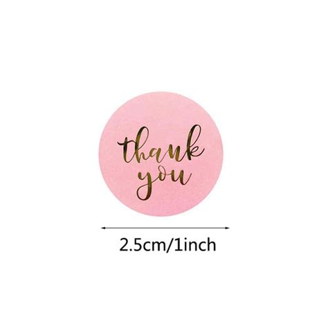 100 500pcs Pink Paper Label Stickers Foil Thank You Stickers