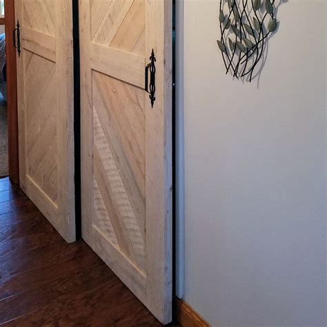 Whitewashed Solid Cypress Sliding Chevron Barn Doors Built To Etsy Barn Door Barn Doors