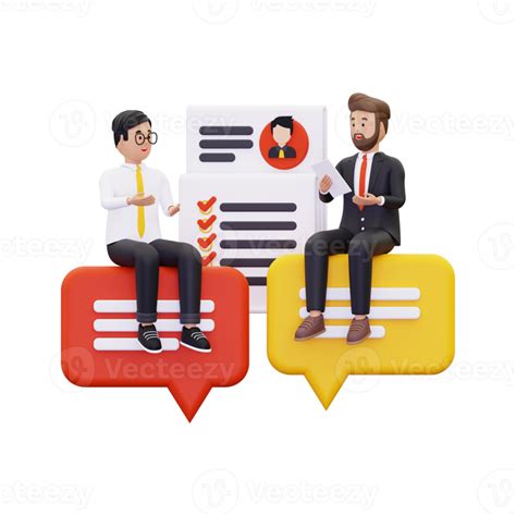 D Job Interview Illustration Png