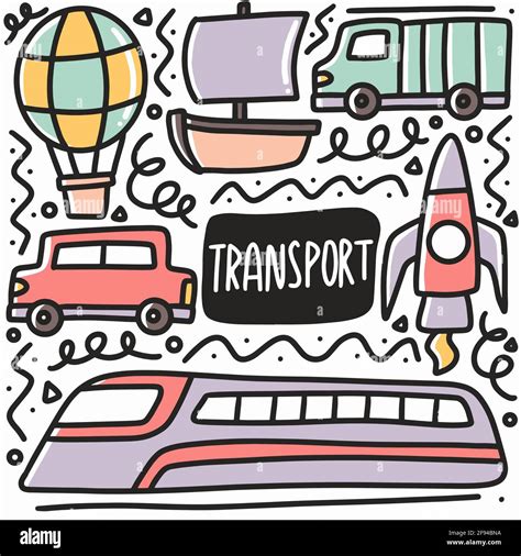 Hand Drawn General Transport Doodle Set Stock Vector Image And Art Alamy